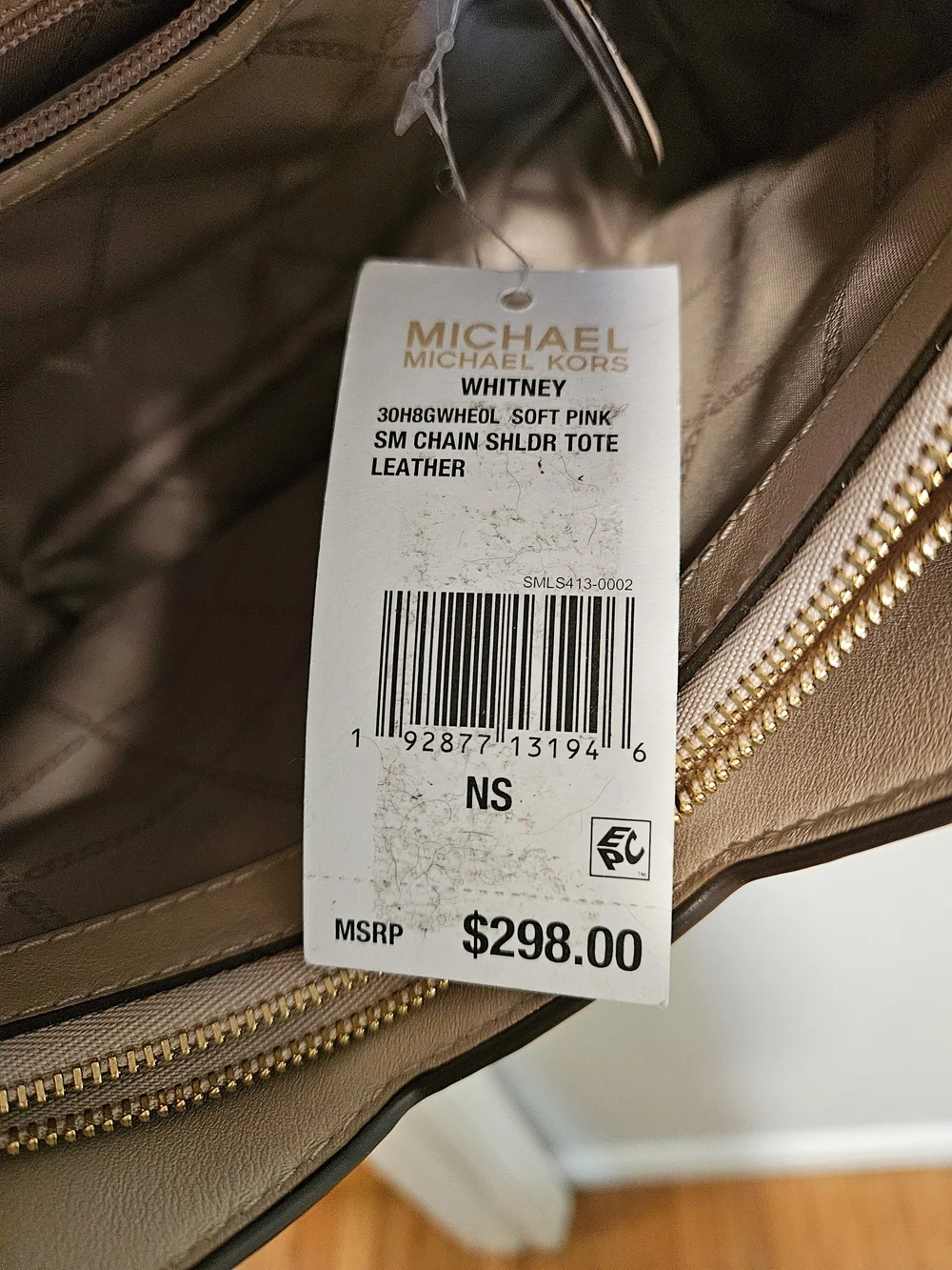 NWT Michael Kors Whitney Leather Chain Strap Tote